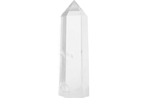 Luckeeper 3" Clear Quartz Crystal Wand Obelisk | Polished 6 Faceted Reiki Chakra Meditation Therapy,1PCS