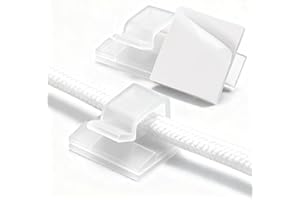 100 Pcs Cable Clips, Adhesive Cable Management Clips Wire Holders Wall Clips Hooks Cable Organizer for Desk, Wall, Car, TV, E