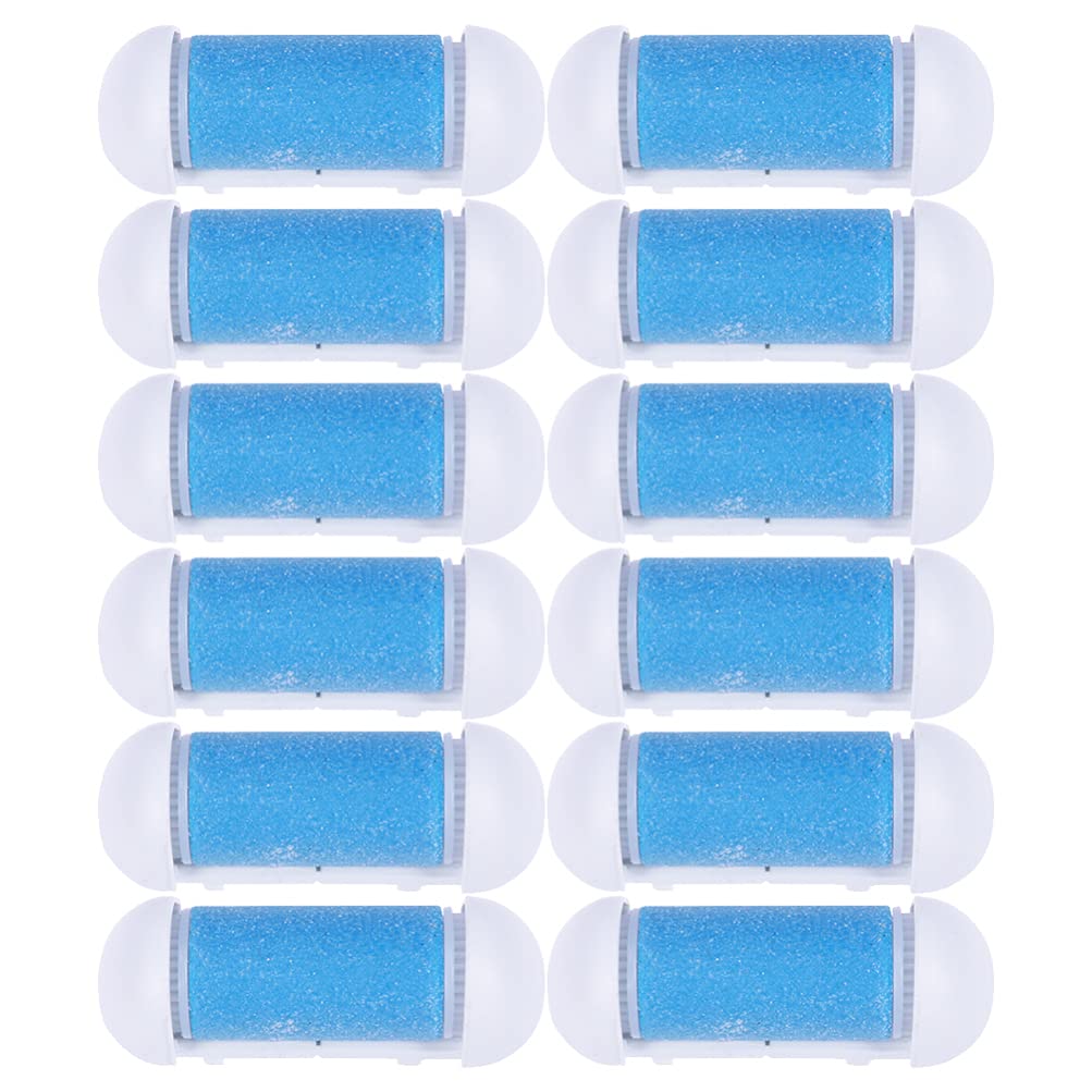 Lurrose 12pcs Foot File Replacement Roller Coarse Roller Refill Heads for Electronic Remover Pedicure File Tool Blue