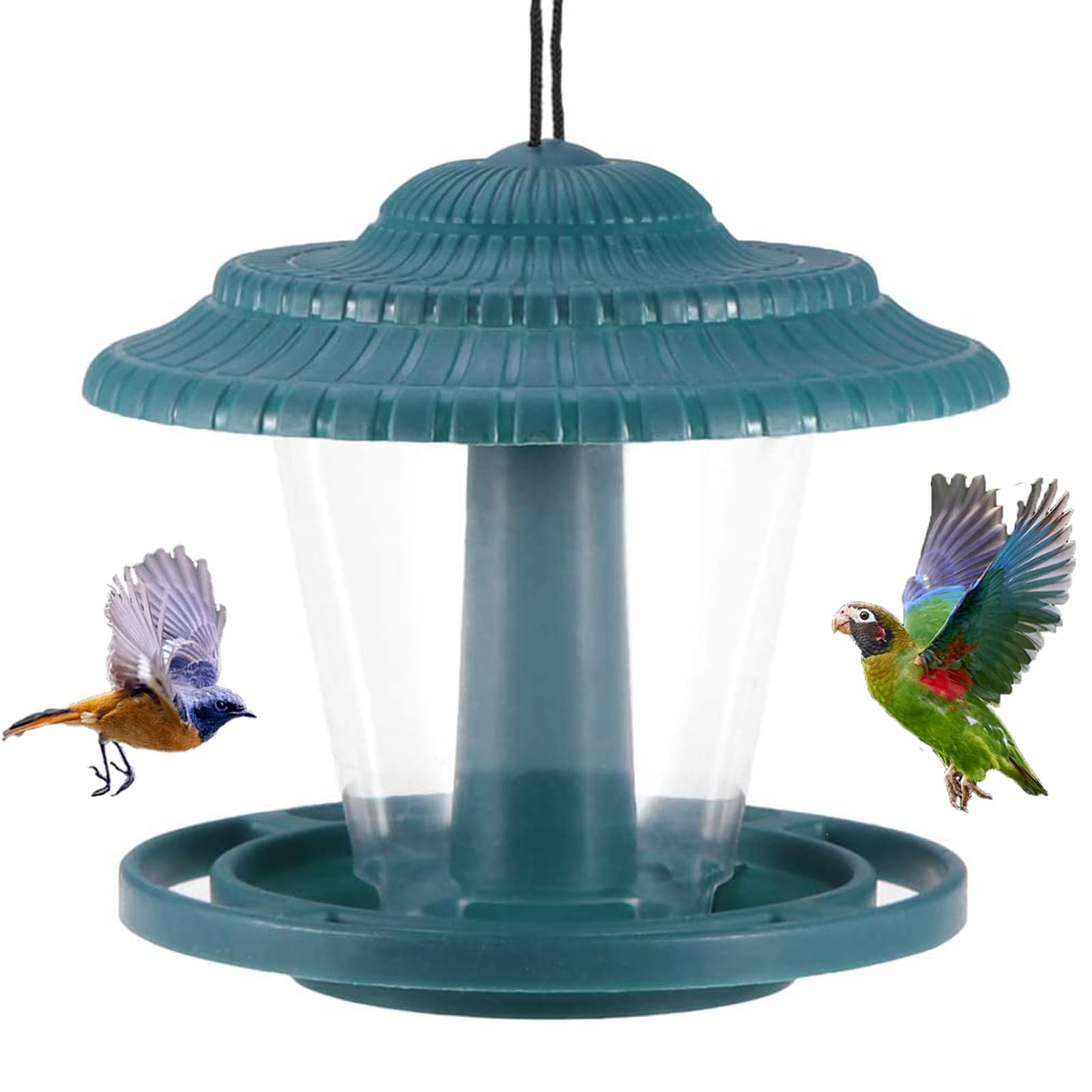 ULTECHNOVO Bird Feeders for Outside, Hanging Bird Feeder Wild Bird Feeder Station for Outside Birds Feeders, Squirrel Proof Birds Feeder, Garden Decorations