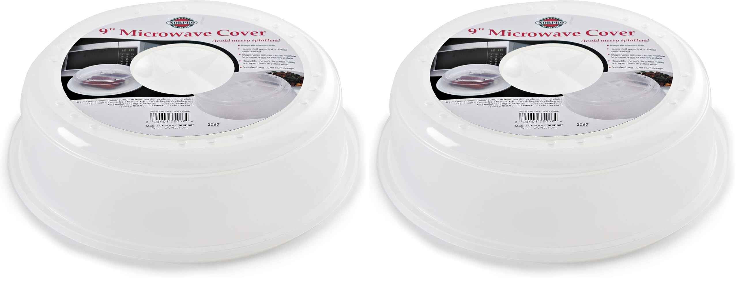 Norpro Microwave Cover, One Size, Clear (Pack of 2) Image Norpro Microwave Cover, One Size, Clear (Pack of 2) Image