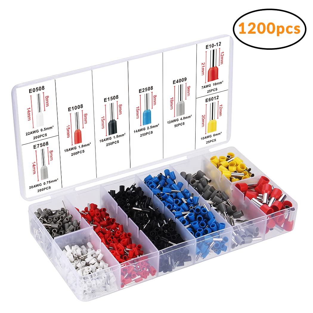 Crimpzange Set, Preciva Aderendhülsenzange mit 1200 Aderendhülsen Set I Aderendhülsenzange selbsteinstellend [Für 0,25-10mm²] I Krimpzange, Crimpzangen, Crimp Zange, Presszange 6