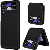 DUEDUE Design for Samsung Galaxy Z Flip 3 Case with Hinge Protection, Heavy Duty Shockproof Anti Scratch Cover Full Body Protective Phone Case for Samsung Z Flip 3, Black