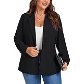 MINTLIMIT Women's Plus Size Blazer Long Sleeve Notch Lapel Casual Work Blazers Button Front Pockets Jackets (XL-5XL)