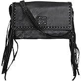 STS Ranchwear Womens Indie Harper Black Buffalo Leather Crossbody Bag