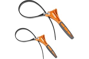 ACOSEA 2-Pack Strap Wrench,Oil Filter Wrench with Diameter 6" and 4" Heavy Duty Rubber Strap,Adjustable Blet Wrench as Jar Opener,Water Filter,Plumbing,Sink Wrench Faucet Tool