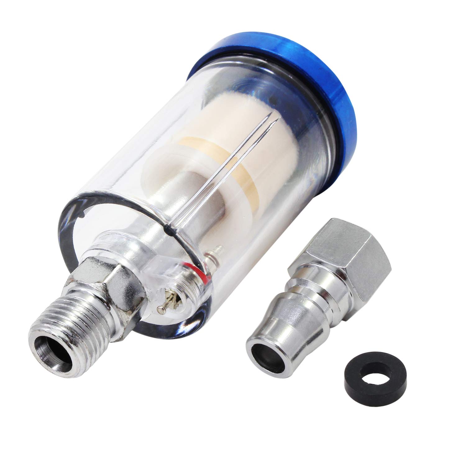 WiMas Water Oil Separator Air Compressor Filter Separator for Spray Gun Paint Gun (In-Line Water Trap Filter)