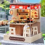CUTEROOM DIY Miniature House Kit with Furniture LED Dust Cover Food House view 3