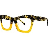 Zeelool Stylish Vintage Oversized Square Glasses for Women with Non-prescription Clear Lens Benitez ZWA035804