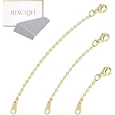 14K Gold Necklace Extenders 925 Sterling Silver Chain Extension Necklace Bracelet Anklet Extender for Jewelry Making (1 2 3 inch)
