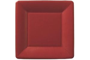 Ideal Home Range PEK10111 Square Paper Plates, 7-Inch, Dark Red, 8 Count
