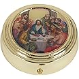 Gold Toned Catholic Communion Chalice Eucharist Host Carrier Travelling Pyx