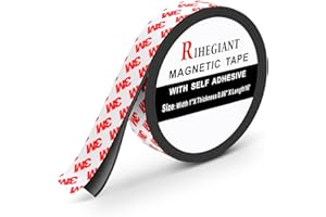 RIHEGIANT Flexible Rubber Magnet Strips with 3M Strong Adhesive Backing, Perfect for Art Projects, Whiteboards & Fridge Organization (Width 1" X Length 16 ft)