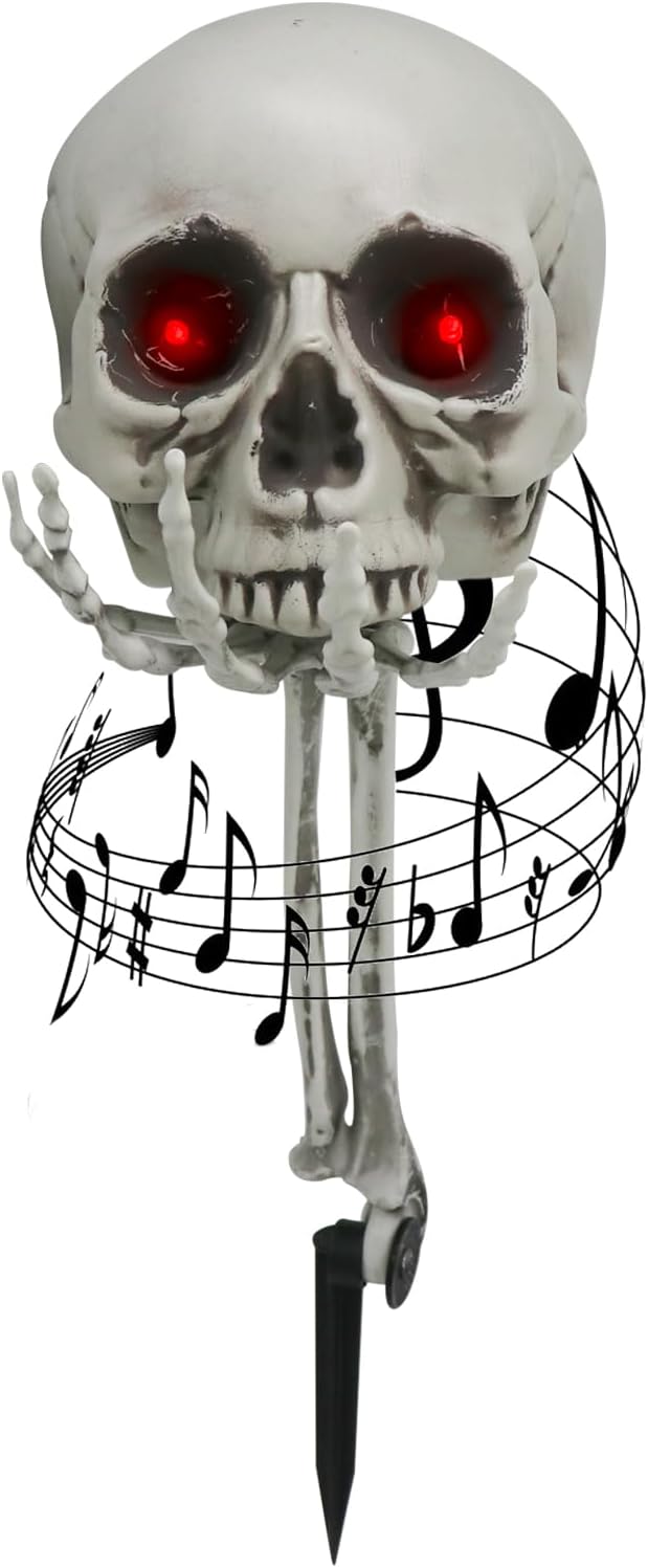 Decorative Garden Stakes - Halloween Decorations Dreepy Groundbreakers Skeleton Skeleton Stakes with Red Eyes and Demonic Sounds Halloween Yard Lawn Apartment Cemetery Halloween Outdoor Decoration