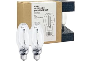 GRUOTVSZAK LU100/MED High Pressure Sodium Light Bulb, 100 Watts, ED17/MED, Medium Base (E26), ANSI Code S54, 9000 Lumen, 24000 Life Hours, Clear Bulb, 2100K, 2 Pack