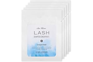 AuReve Lash Shampoo Concentrate 5ml*5 Lash Cleanser for Lash Extensions Prolong Lash Concentrate Non-irritation Eyelash Shampoo for Salon-Better Eyelash Cleaning Care Experience, Unscented