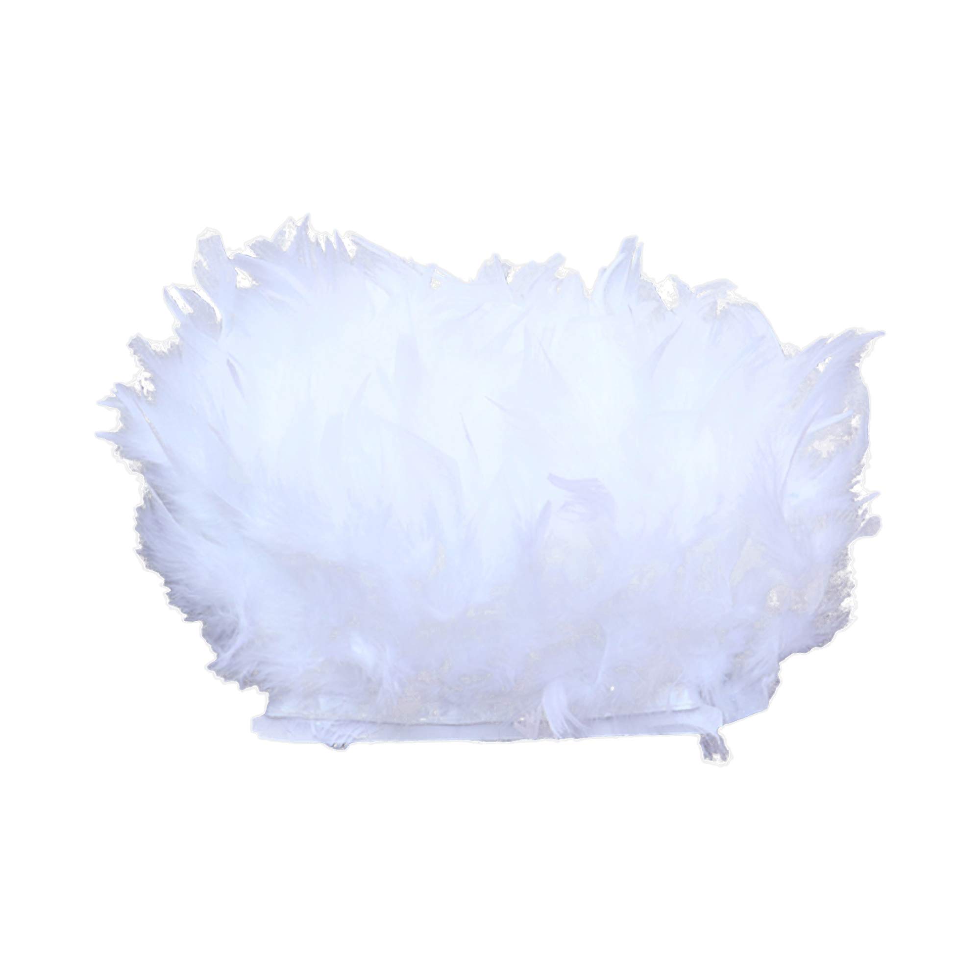Selene 43 Colours 2 Meters Quality Natural Feather Trimming Fringe for Millinery Craft Dress Making (#1-White)