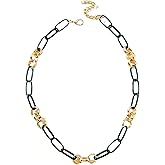 Chunky Thick Oval Chain Necklace for Women Long Oval Chain Choker Necklace Colorful Cuban Chains Link Necklaces Hiphop Trendy Y2k Jewelry