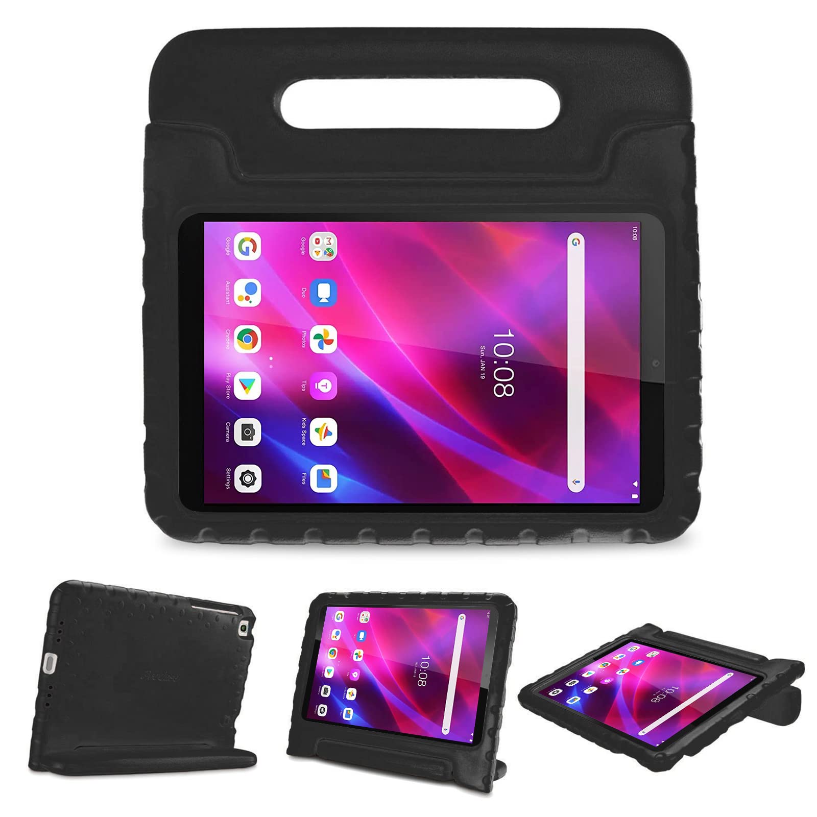 ProCase Kids Case for Lenovo Tab M8 4th Gen 2023/3rd Gen 2022/HD LTE 2021/Tab M8 HD//Smart Tab M8/Tab M8 FHD 2019, Lightweight Shockproof Kids Friendly Case for Lenovo Tab M8 Tablet 8" –Black