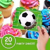OFFCUP Kids Football Party Invitations - 20 Pack Birthday Cards for Boys Girls view 5