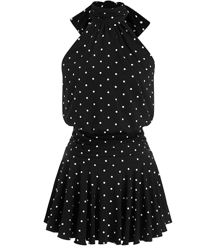 cider halter dress Womens Chiffon Neck Ruffled Ruched Mini Dress: Berry, XXS Christmas Festives