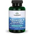 Swanson Astaxanthin & Zeaxanthin Eye Vision Brain Skin Health Antioxidant Support Supplement (Astaxanthin 4 mg & OmniXan Zeaxanthin 4 mg) 60 Softgels Sgels