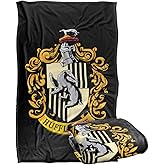 Harry Potter Hufflepuff Crest Black Silky Touch Super Soft Throw Blanket 36" x 58",Hufflepuff Crest