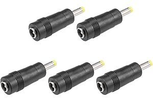 uxcell DC Power Connector 5.5x2.1mm Female Jack to 4.0x1.7mm Male Adapter Barrel Connector 5pcs