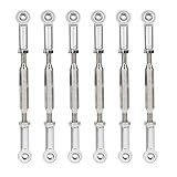 Tbest Push Rod, 6Pcs 88mm Aluminum Alloy Adjustable
