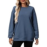 SIALANCI Women‘s Oversized Sweatshirt with Pockets, Cotton Crewneck Pullover, Soft Casual Long Sleeve Loose Fit Top
