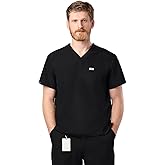 Peelz Brian 2-Pocket V-Neck Basic Men's Scrub Top for Men - Short Sleeve Scrubs, Soft Stretch Fabric, Slim Fit