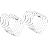 PATIKIL 3inch Dream Catcher Rings, 12 Pcs Metal Heart Shape Macrame Wreath Floral Ring Hoop for Home DIY Craft Wedding Wall Hanging Decorations, Silver
