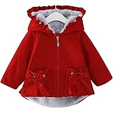 famuka Winter Baby Girl Jackets Thick Fleece Lined Winter Coat Cute Ruffled Outwear