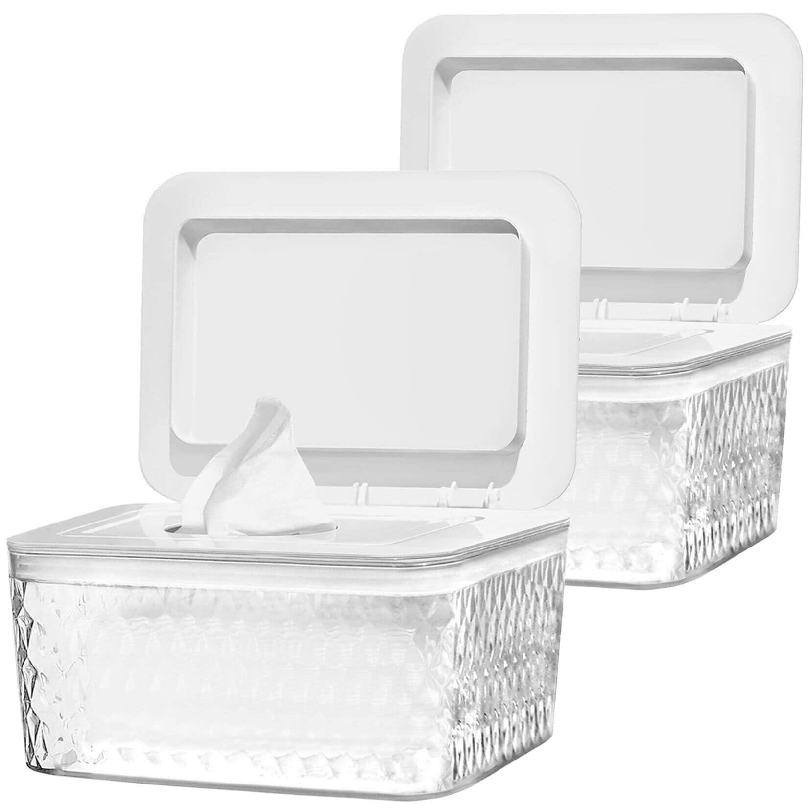 Photo 1 of Hswt 2 Pack Wipes Dispenser Seal-Designed Wipe Dispenser Holder Wipes Case Box for Bathroom Keep Wipes Fresh, Dust-Proof & Non-Slip