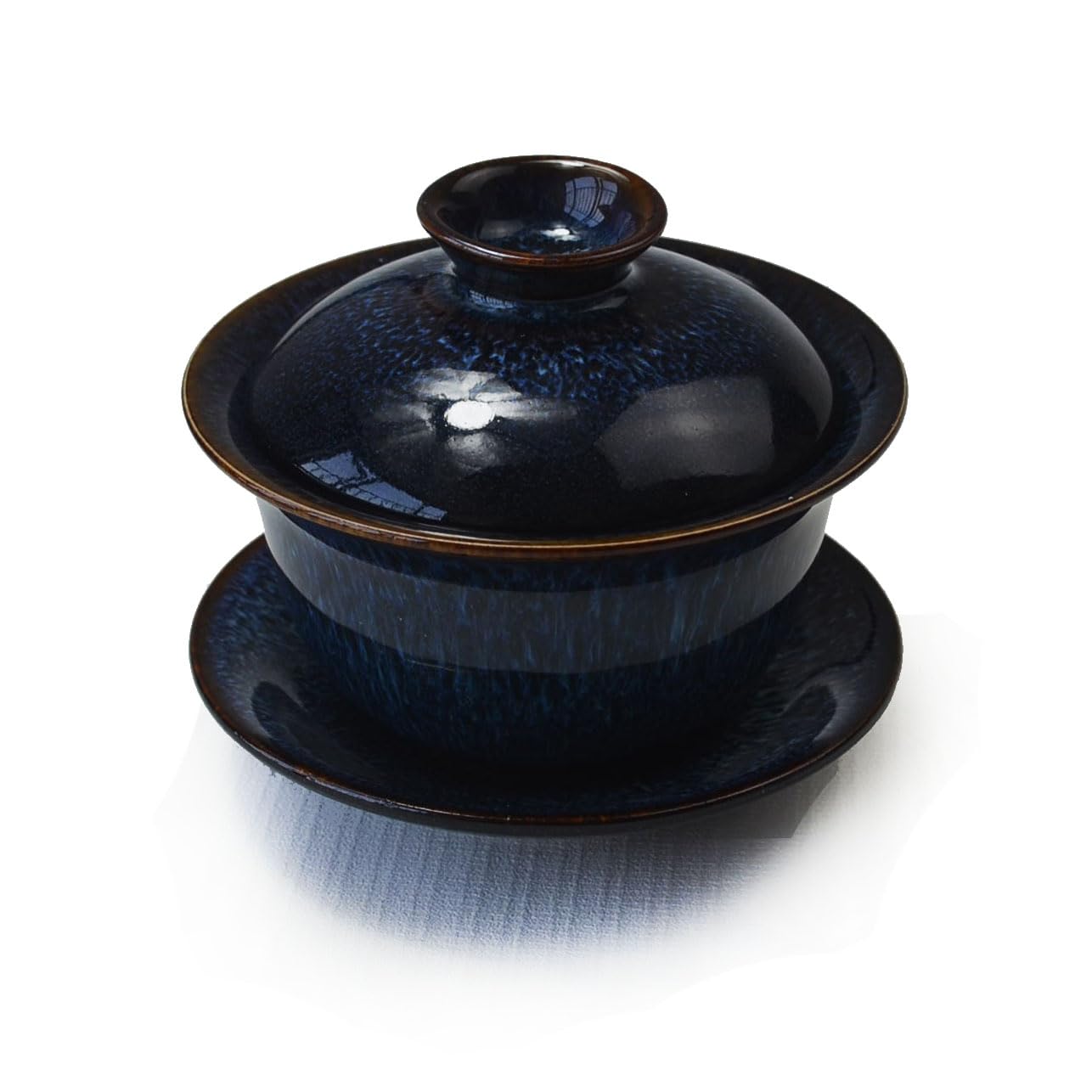 YXHUPOT Gaiwan Chinese 6.8oz Sancai Tea Coffee Tureen Tray Cup Bowl Saucer Lid (6.8oz/200ml)