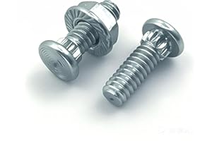 Garage Door Vertical/Curve Track Bolts and Lock Nuts, Garage Door Fastener 1/4" x 5/8" Flathead Knurled Neck Bolt (25 Set)