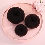 Kjzeex 3 Piece Doughnut Hair Bun Maker Set Brown Elastic Bands U Clips view 6