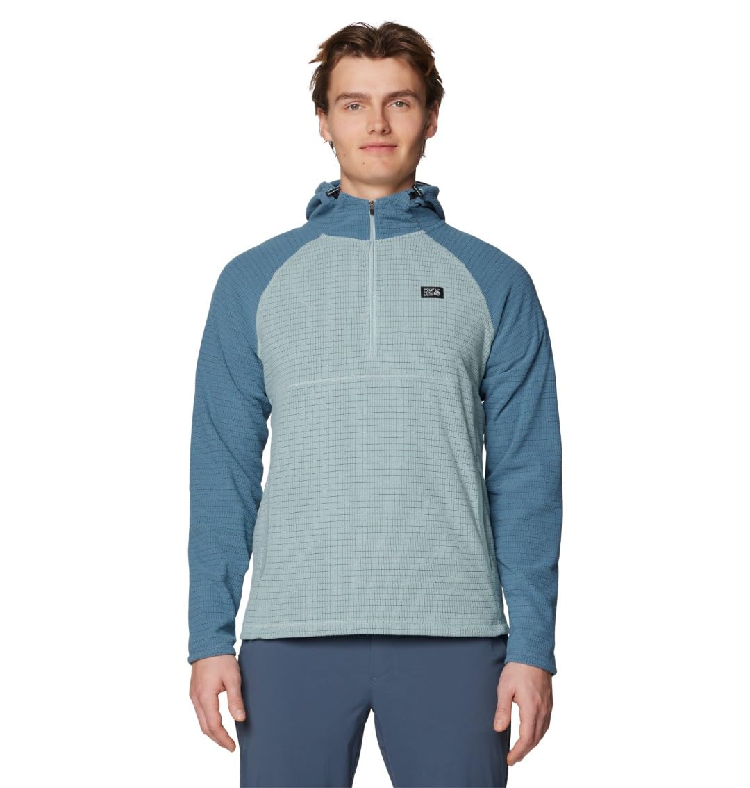 Mountain Hardwear Men’s Summit Grid Hoody, Ice Shadow, Adriatic Blue, XX-Large