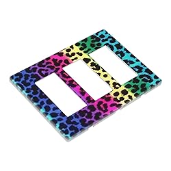 Rainbow Colorful Leopard 3 Gang Triple Rocker/Decor