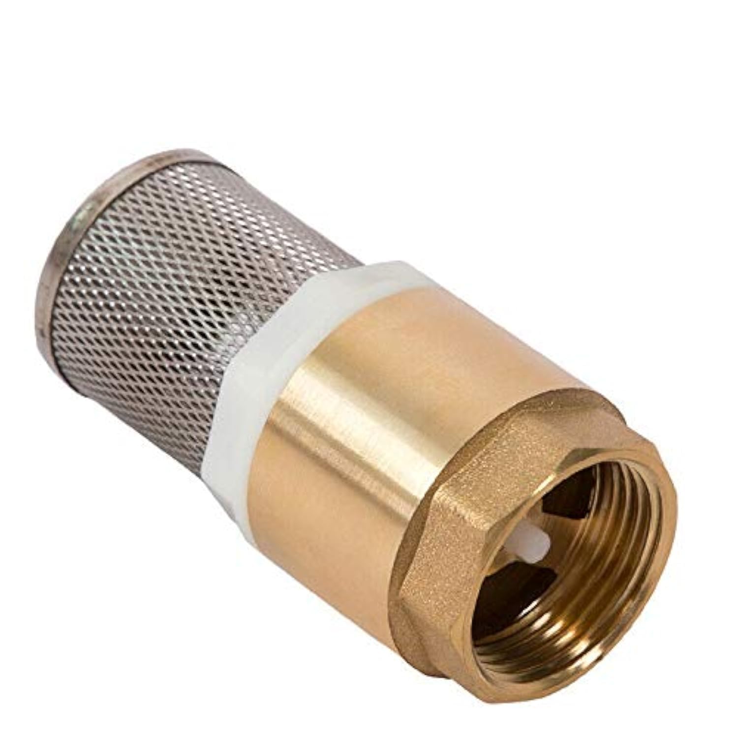 SENRISE 1" BSP Brass Check Valve Spring Non Return Check Valve Pump Inlet Filter Strainer (1PCS)
