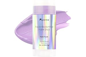 Mysense Pastel Purple Face Body Hair Paint Stick,Water Based Washable Temporary Hair Color,Non-toxic Cream Body Paint for Adults and Children Halloween Costume Ursula Cosplay Makeup,0.5oz