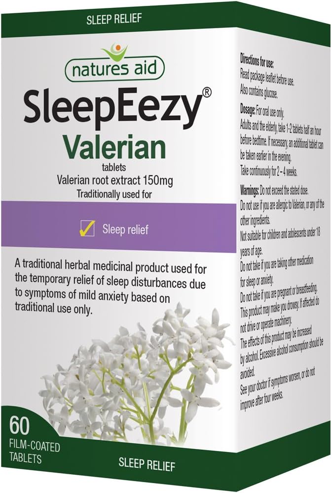 Natures Aid SleepEezy Valerian Root Extract 60 Tablets Pack of 2