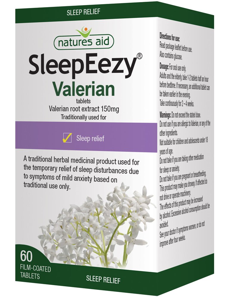 Natures Aid SleepEezy Valerian Root Extract 60 Tablets (Pack of 2)