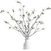 Sherika 4Pcs 38.5" Artificial Ficus Branches Faux Greenery Stems for Vase, Fake Eucalyputs Green Plants, Realistic Flexible Twigs for Floor Vases Fillers, Wedding, Office Home Decor, Tall Centrepiece