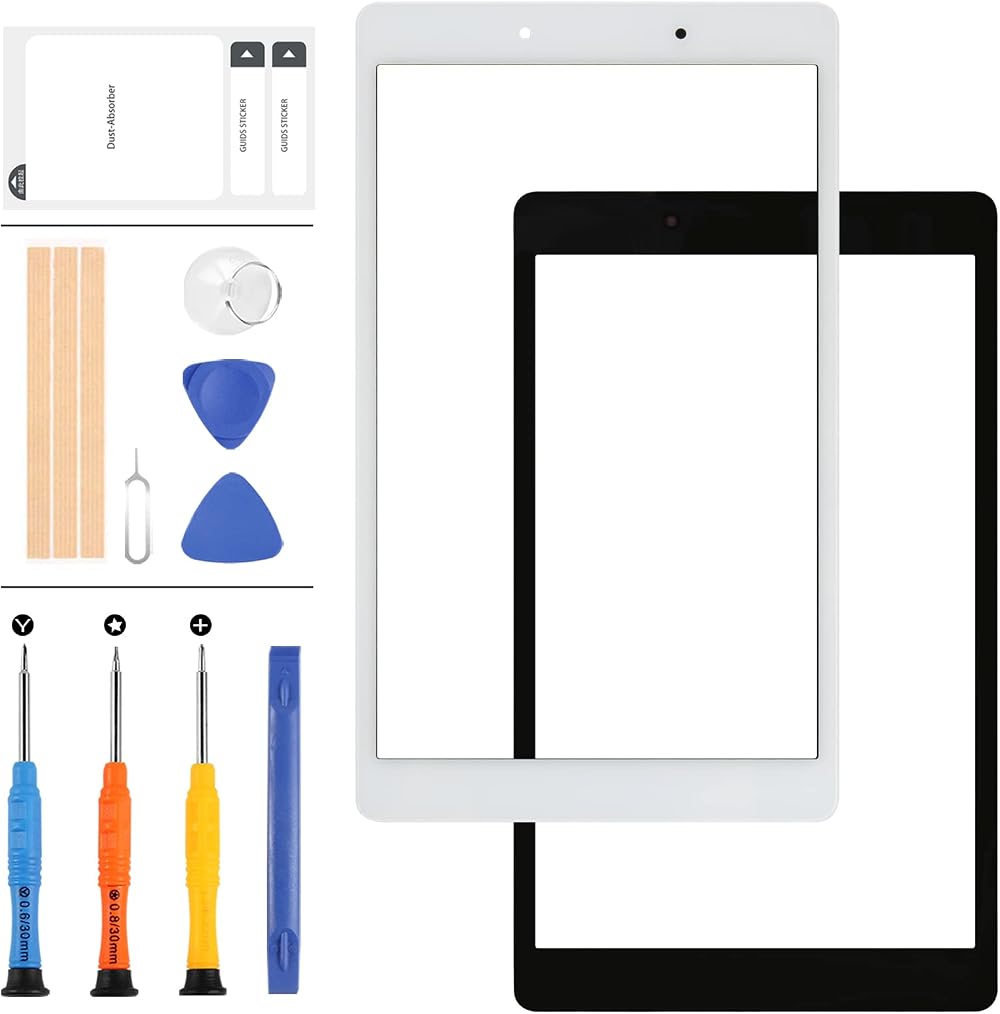 LADYSON Outer Glass Panel for Samsung Galaxy Tab A 8.0 2019 T290 SM-T290 White