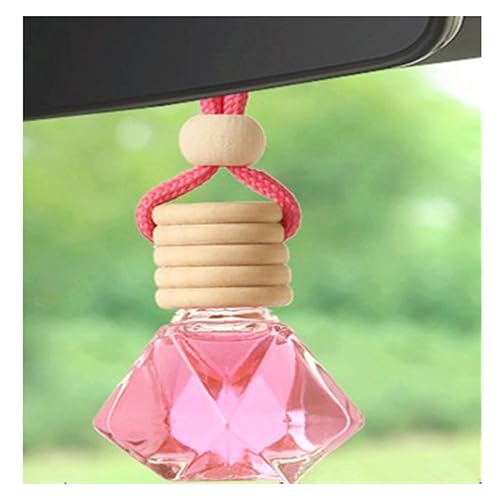 Red Car Air Freshener 8ML Car Perfume Glass Pendant 2PCS with 20ML Spare Natural Perfume Decoration Car Perfume Air Freshener (Ocean Blue)