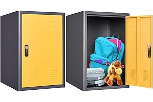 BUTISOW 3.5CUB Locker Storage Cabinet, 19.7"H Metal Locker Storage Cabinet With 1 Doors, Small Metal Locker,Lockable Storage Cabinet,for employees,Office,Kids locker - Assembly Required (Warm Yellow)