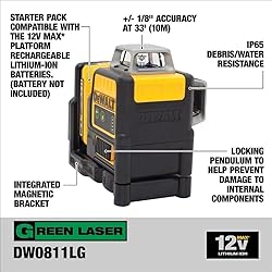 DEWALT 12V MAX Laser Level, Cross Line Laser, 2 x