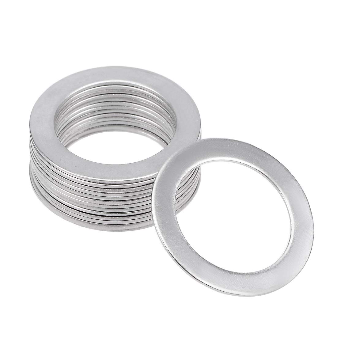 sourcing map 15Pcs 18mm X 26mm X 0.8mm 304 Stainless Steel Flat Washer for Screw Bolt