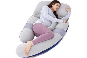 AS AWESLING 60in Full Body Pillow | Nursing, Maternity and Pregnancy Pillow | Extra Large U Shape Pillow with Detachable Side